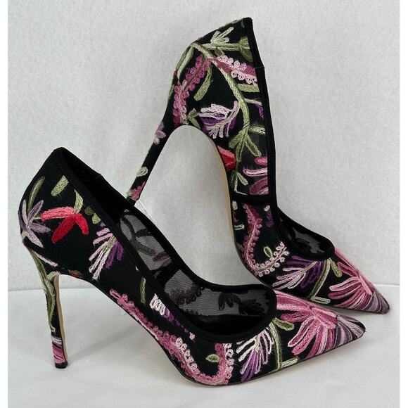 Mix No. 6 Dignity Floral Mesh Fabric Embroidered Pumps Party Dressy Wedding 9.5 - Picture 2 of 8